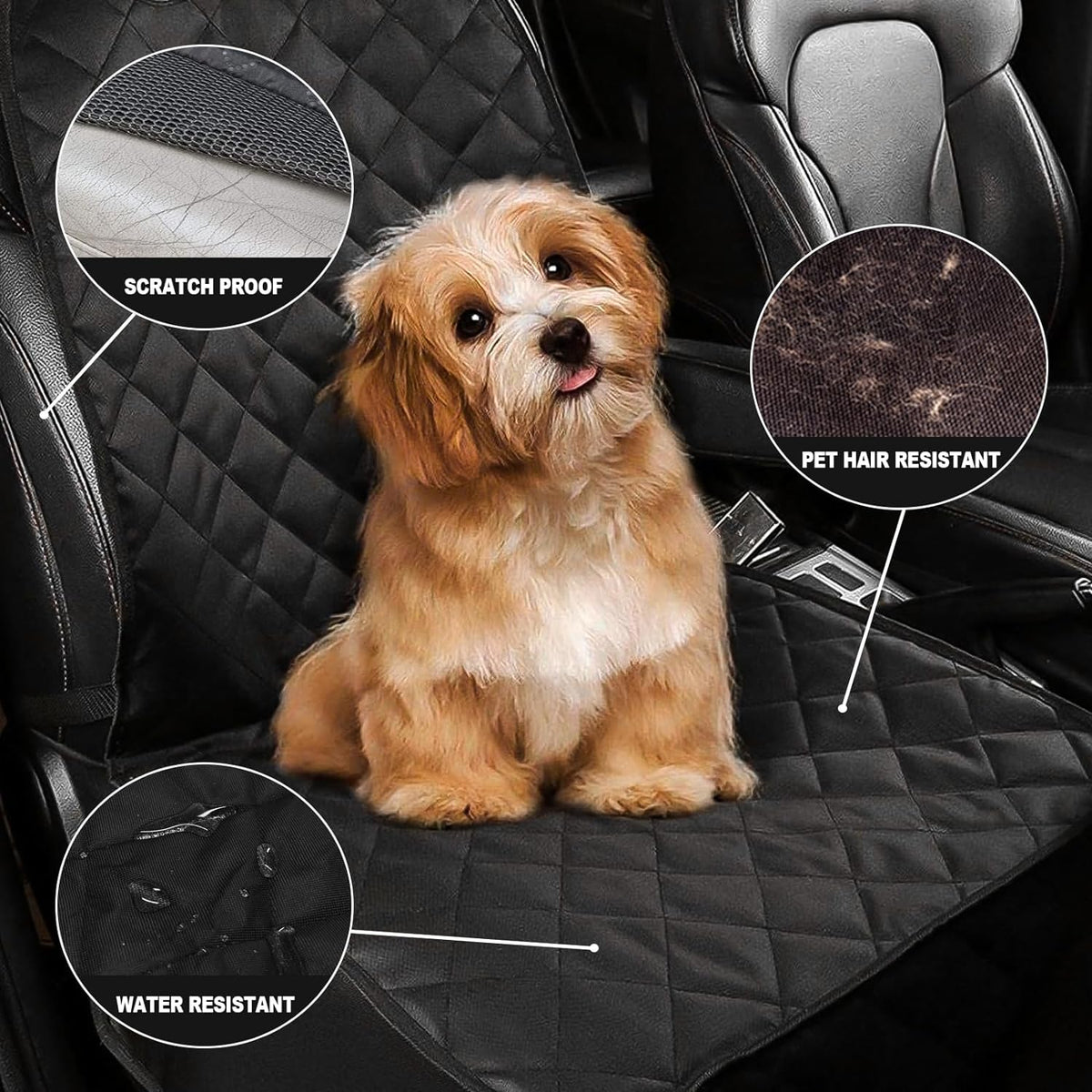 Dog Seat Cover Cars Trucks Suvs, Thick 600D Waterproof Pet Car Seat Cover Dog, Heavy Duty & Wear-Resistant Durable Nonslip Backing with Side Flaps, Scratchproof Dog Front Seat Cover | Thicked 600D Oxford, Pet Car Seat Cover, Heavy Duty & Wear-Resistant, Durable Scratchproof, Nonslip Backing with Side Flaps